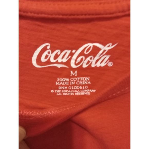 Coca-Cola White Logo Red T-Shirt Men's Size Medium - Picture 3 of 4